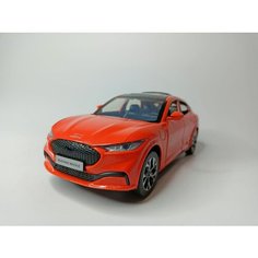 Коллекционная машинка игрушка металлическая Ford Mustang Mach-E для мальчиков масштабная модель 1:24 красная XLG