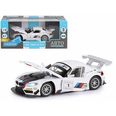 Машинка металл, 1:24, BMW Z4 GT3, белый, свободный ход колес, АВТОПАНОРАМА