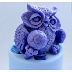 Силиконовая форма для мыла Сова с мячом 3D, для свечей, гипса 1шт 6 х 5,5 х 5 см Нет бренда