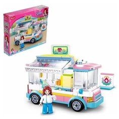 Конструктор Розовая мечта «Мобильная станция крови», 195 деталей Sluban