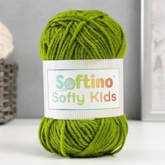 Пряжа 100% акрил "Softy Kids" 90м ±5м 50 гр цвет 49 зелёный хаки Softino