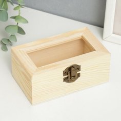 Шкатулка для росписи дерево Прямоугольник со стеклом 5,3х7,5х12,2 см Китай