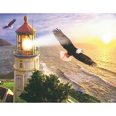 Алмазная мозаика на подрамнике 40*50 "Орлы у маяка" Нет бренда