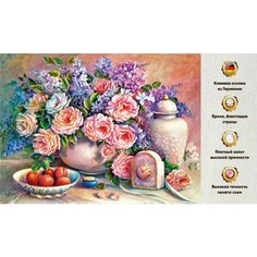 Алмазная мозаика Интерьерная 30х40/ Набор для творчества алмазная вышивка/ Картина на подрамнике полная выкладка квадратными стразами картина/Цветы Даймонд Канвас