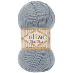 Пряжа Alize Baby Best (Беби Бест) 2 шт 119 серый 90% акрил, 10% бамбук 100г 240м