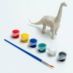 Набор для творчества «Раскрась брахиозавра», краска 6 цветов по 2 мл, кисть NO Name