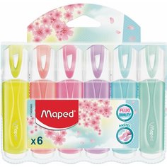 Набор текстовыделителей MAPED 6 шт, ассорти, "FLUO PEPS Pastel", линия 1-5 мм, 742558