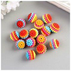 Арт Узор Бусины для творчества пластик "Ребристые полосатые" набор 15 гр d=1,2 см