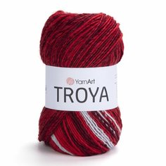 Пряжа YARNART Troya YarnArt, т. красный принт - 2111, 22% шерсть, 78% акрил, 5 мотков, 100 г, 250 м.