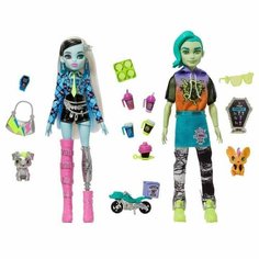 Monster High Doll 2-Pack, Deuce Gorgon And Frankie Stein - Кукла Монстер Хай в 2-х наборах, Дьюс Горгон и Фрэнки Штайн HHR58