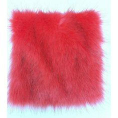 Мех искусственный для рукоделия, песец розово-коралловый с темными кончиками, 25Х25 Нет бренда