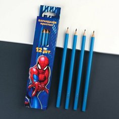 Карандаш чернографитный, набор 12 штук, Человек-паук Marvel