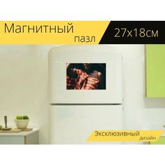 Магнитный пазл "Женщина, мода, африканец" на холодильник 27 x 18 см. Lots Prints