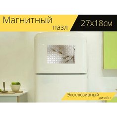 Магнитный пазл "Овес, светлый фон, трава" на холодильник 27 x 18 см. Lots Prints