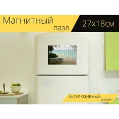 Магнитный пазл "Мальдивы, пейзаж, пляж" на холодильник 27 x 18 см. Lots Prints