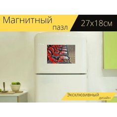 Магнитный пазл "Велосипеды, велосипед, барселона" на холодильник 27 x 18 см. Lots Prints