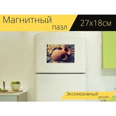 Магнитный пазл "Кувшин, гончар, керамика" на холодильник 27 x 18 см. Lots Prints