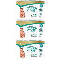 Predo Baby Подгузники для детей 3 (4-9 кг) 5 шт, 3 уп.