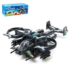 Вертолёт «Боец», работает от батареек, свет и звук, цвет чёрный Noname