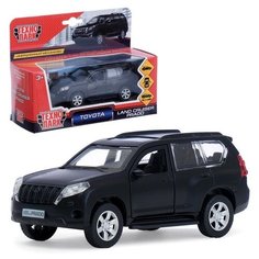 Машина металлическая Toyota prado 12см, цвет чёрный, открывающиеся двери, инерционная Технопарк