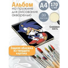 Альбом планшет для рисования акварелью мультфильм Соник Альбомы