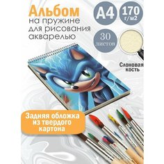 Альбом планшет для рисования акварелью мультфильм Соник Альбомы