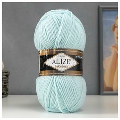 Пряжа "Lanagold" 51% акрил, 49% шерсть 240м/100гр (522 айсберг), 1шт Alize
