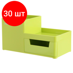 Комплект 30 штук, Подставка-органайзер Deli Rio EZ25150, 1 выдвижной лоток, 3 отд, зеленый