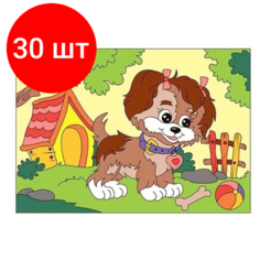 Комплект 30 наб, Картина по номерам для малышей Щенок-озорник, Ркн-039 Lori