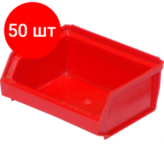 Комплект 50 штук, Лоток для склада 96 х 105 х 45 красный(7924), спло Noname