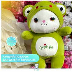 Мягкая игрушка Кот 52 см подушка обнимашка, в костюме Лягушки TOY Island