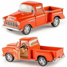 Машинка металлическая Kinsmart 1:32 1955 Chevy Stepside Pick-up (Шеви Шевроле Пикап) инерционная. Оранжевый