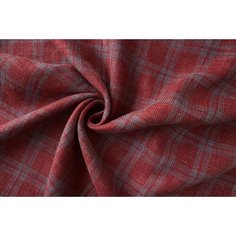 Ткань красный лен в клетку (костюмный) Лоро пиана