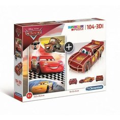 Пазл Clementoni 104 Disney Pixar. Тачки. Пазл + 3D модель, арт.20160
