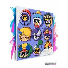 Картина по номерам на холсте Brawl Stars герои арт, 60 х 60 см Красиво Красим