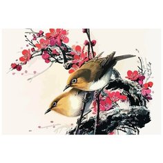 Картина по номерам на холсте Китайская живопись Гохуа Азия - 6602 Г 60x40