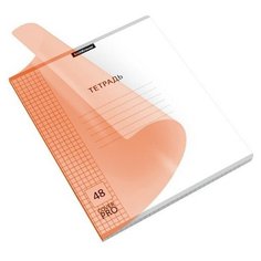 Тетрадь 48 листов в клетку ErichKrause CoverPrо Neon "Классика", пластиковая обложка, блок офсет, белизна 100%, оранжевая
