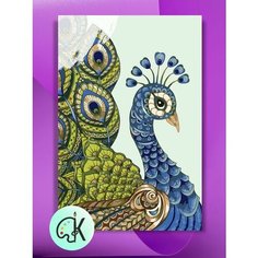 Картина по номерам на холсте Узорчатый павлин, 40 х 60 см КУЛЬТУРА ЦВЕТА