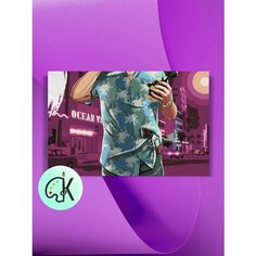 Картина по номерам на холсте GTA Vice City Tommy, 40 х 60 см КУЛЬТУРА ЦВЕТА