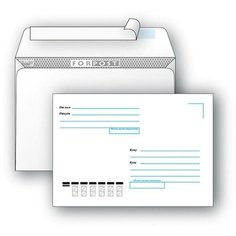 Конверт почтовый C4 Packpost ForPost (229x324, 90г, стрип, печать "Куда-Кому") белый, 50шт, 5 уп.