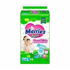 Подгузники-трусики Merries Good Skin L 9-14 кг, 44 шт. КАО