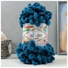 Пряжа "Puffy" 100 % микрополиэстер 9м/100г (646 морской) 5505583 Alize