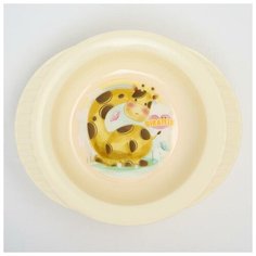 Тарелка детская на присоске Giraffix, цвет микс Полимербыт
