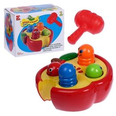 Развивающая игрушка «Стучалка Червячки» с молотком Без бренда