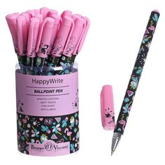 Ручка шариковая HappyWrite "Единорожки", 0,5 мм, синие чернила, микс Bruno Visconti