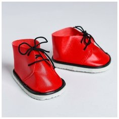 Ботинки для куклы «Завязки», длина подошвы: 7,5 см, 1 пара, цвет красный NO Name