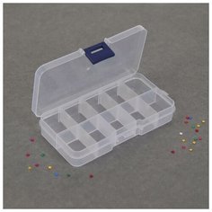 Органайзер для декора, передвижные ячейки, 10 ячеек, 13 × 7,2 × 2,2 см, цвет прозрачный (комплект из 19 шт) Queen Fair