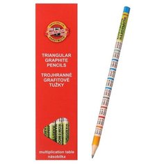 Карандаш чернографитный Koh-I-Noor 1291 "Таблица умножения", HB, без ластика