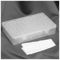 --- Контейнер для рукоделия, 60 баночек, d 25 х 48 мм, с наклейками, 28 х 17 х 5,5 см, цвет прозрачный