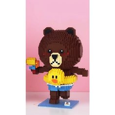 Конструктор 3D из миниблоков RTOY Любимые каникулы мишка купается на море 1500 элементов - JM8836-5
